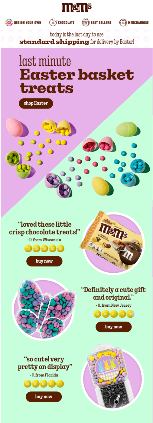 m&m's-promotional-email-example