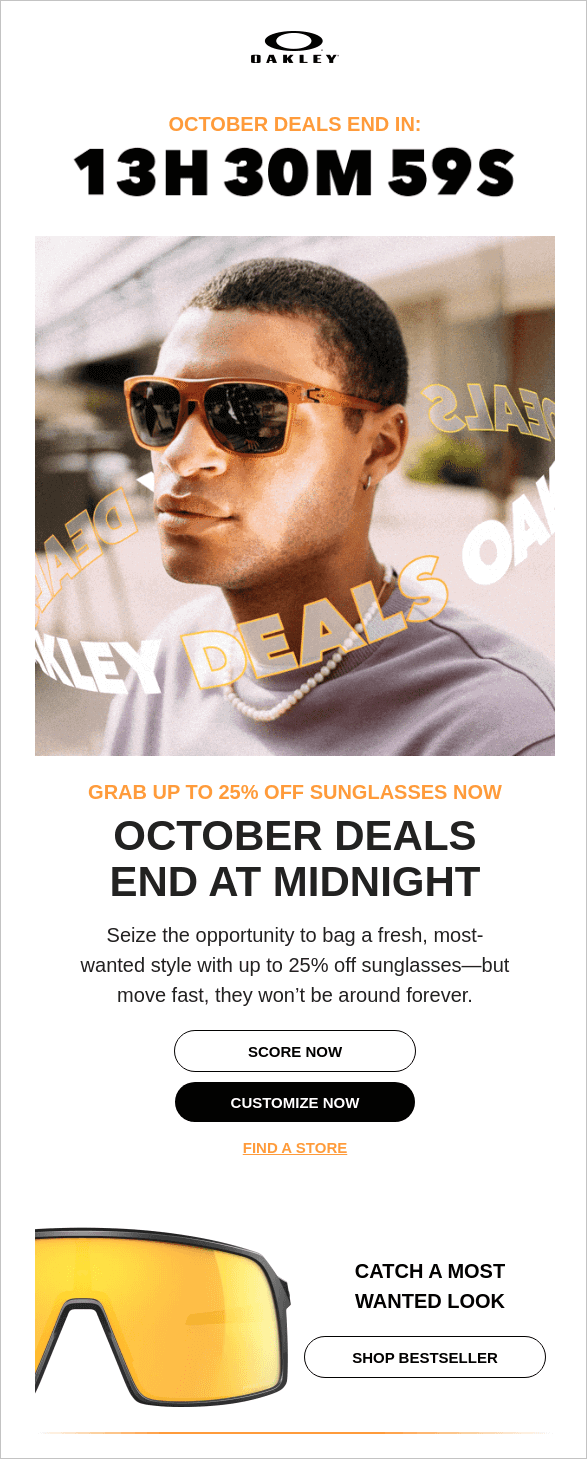 Oakley-promotional-email-example