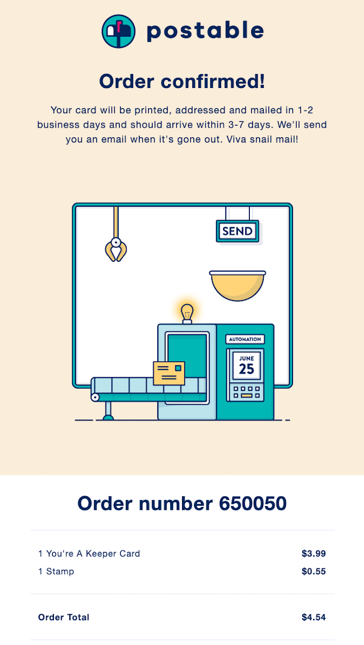 Postable-order-confirmation-email