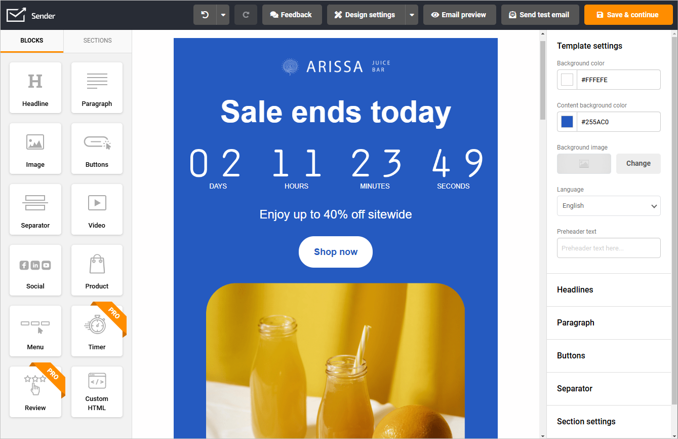 Sender-email-builder-with-countdown-timer