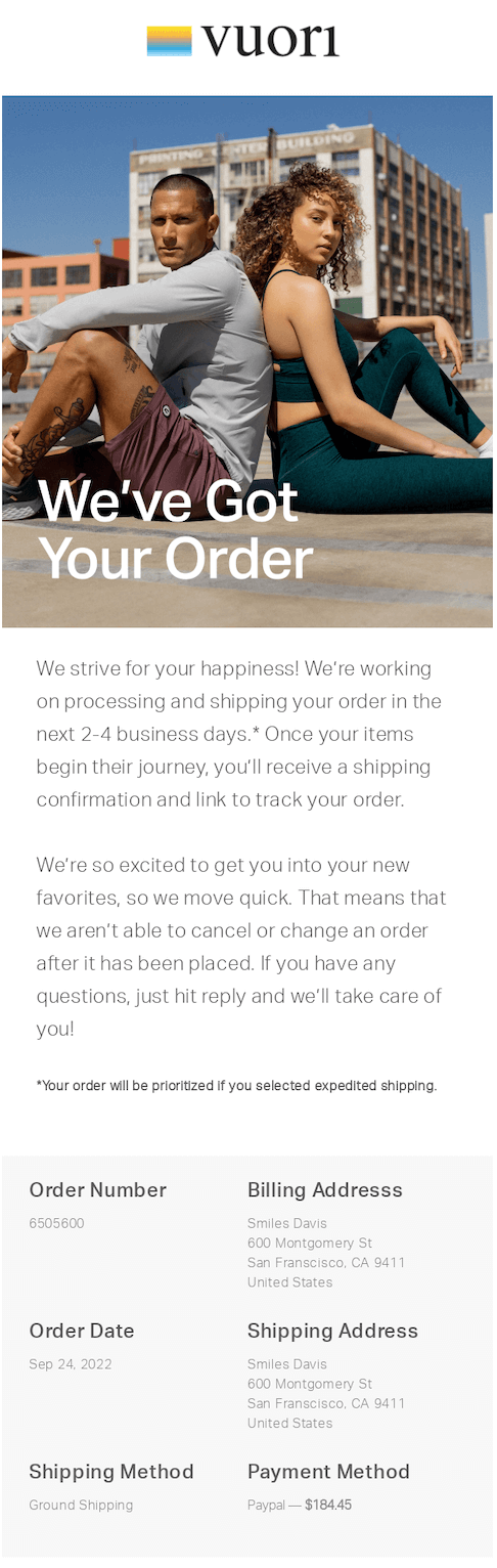 Vuori-order-confirmation-email