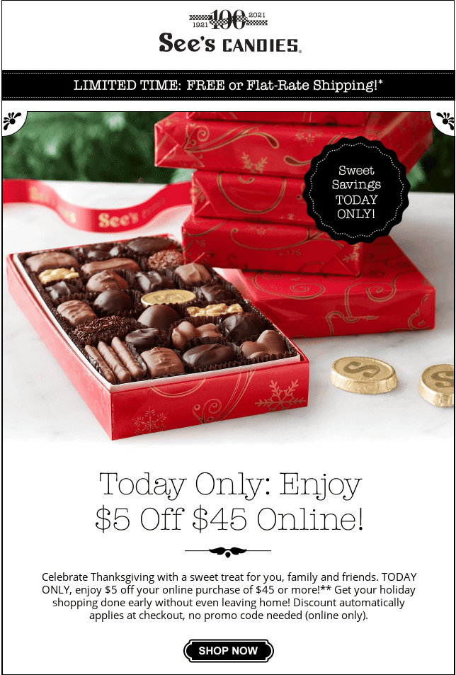 Holiday Discount - Sees Candies