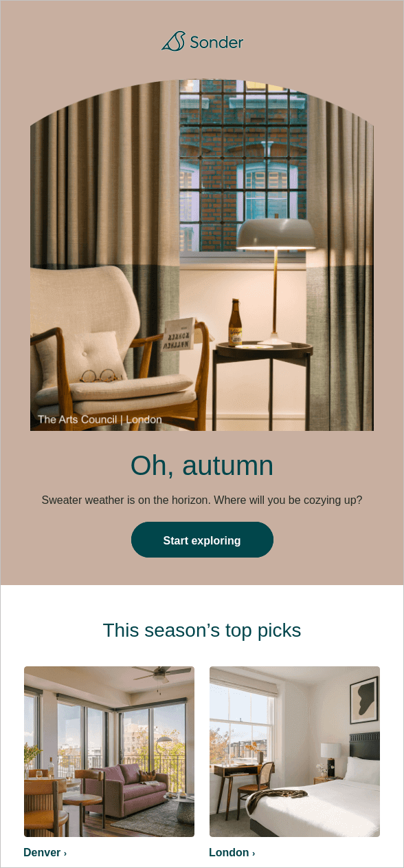 sonder-coziness-fall-email-example