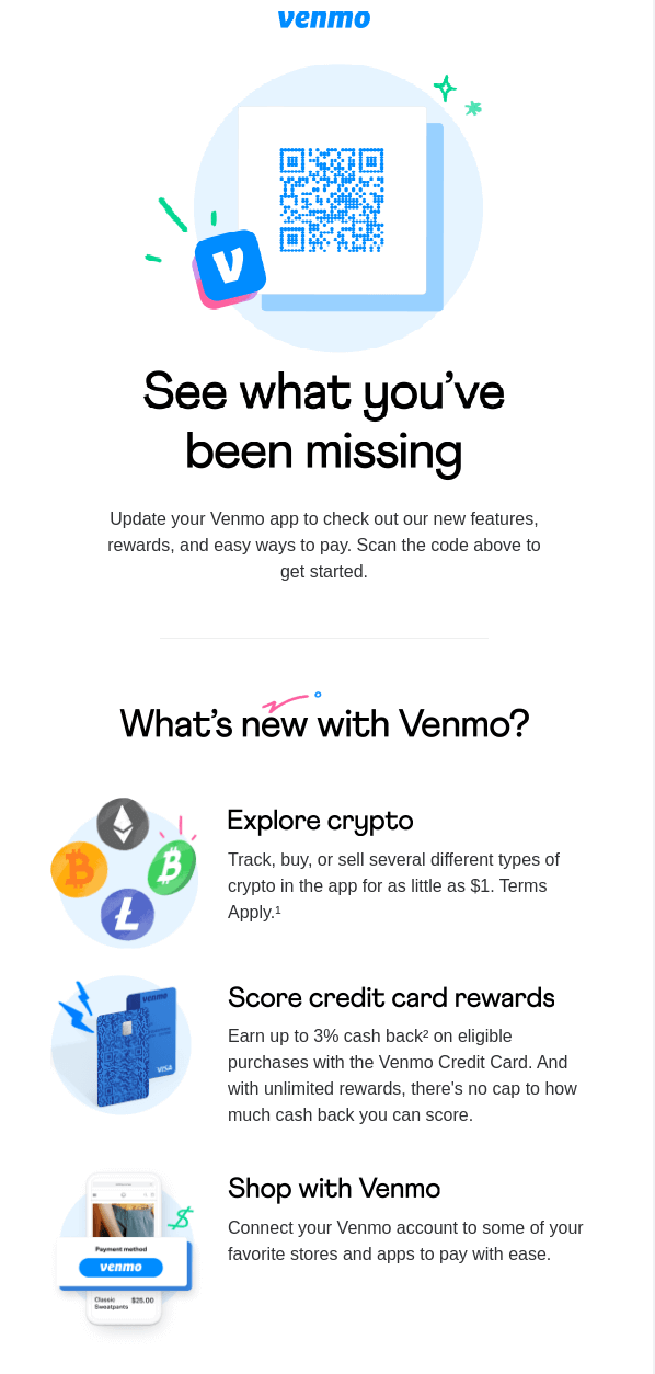 Venmo-email-marketing-best-practices-example