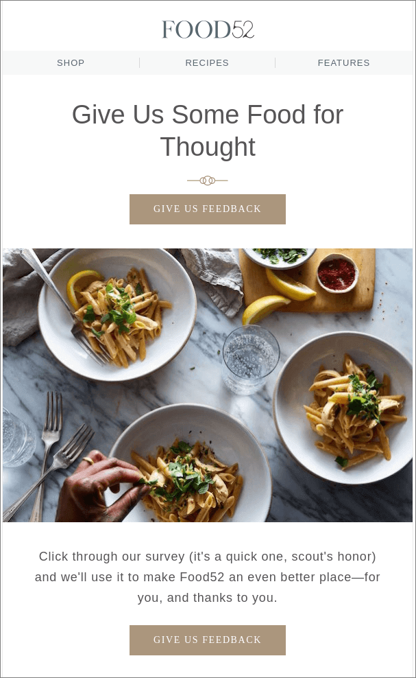 Food52-restaurant-email-marketing-example